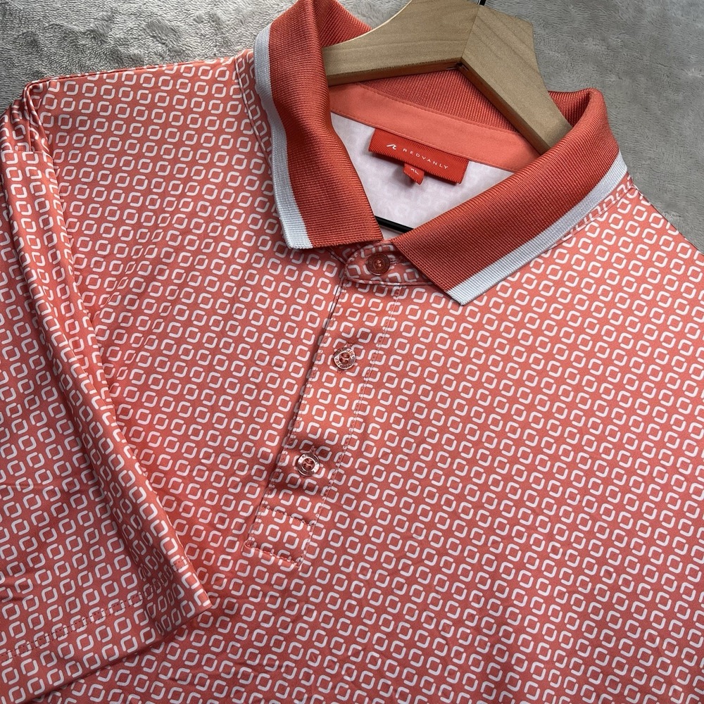 Redvanly Shirt Mens Size XL Divine Performance Golf Polo Coral